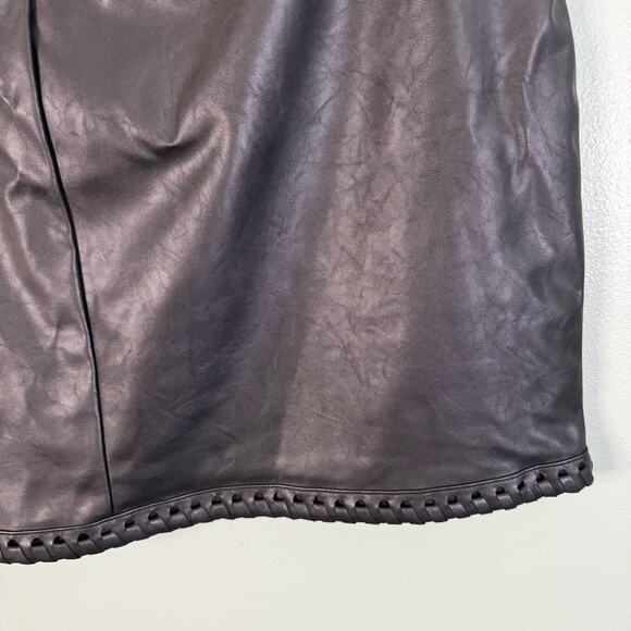 INC International Concepts Skirt Womens L Mini Faux Leather Party Black NWT - Picture 4 of 8